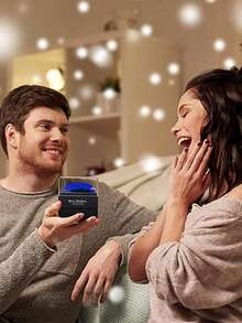 3件套心形永恒之爱项链、耳环和戒指套装，蓝紫色玫瑰优雅礼盒，是情人节、周年纪念日、生日、母亲节送给女友、母亲或自己的完美礼物，表达您的爱意。