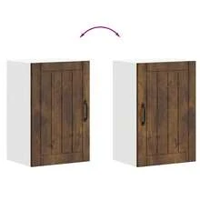 vidaXL Armoire murale de cuisine Lucca chêne fumé bois ingénierie - Tabac - Voir 9