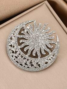 1枚日月胸针，高端男女通用胸针，防滑翻领别针，优雅别致的西装配饰 - 彩色 - 查看 6