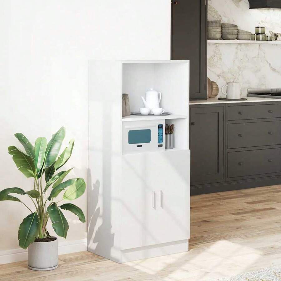 vidaXL Armario de cocina blanco 57x41,5x131,5 cm ingeniería de madera - Blanco - Ver 1