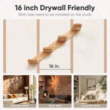1pc Wall-Mounted Cat Climbing Ladder, 4-Tier Solid Wood Cat Wall Furniture, Sturdy & Durable Pine Wood Material For Playing, Climbing And Scratching, Comes With Tools For Easy Assembly, Max Load 12kg (26lb) - 40x22cm - View 9