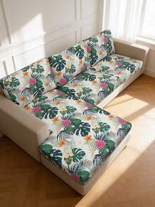 1 chiếc vỏ đệm ghế sofa bằng lụa sữa in họa tiết lá rừng nhiệt đới, độ co giãn cao, chống bụi, có thể giặt được, phù hợp cho mọi mùa. - Nhiều màu - Xem 5