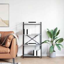 vidaXL Étagère Sonoma cinza 40 x 30 x 85 cm Bois d'ingénierie - Cinza - Ver 4