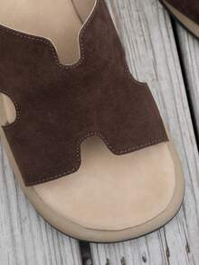 New Women Slippers, Women's Casual Versatile Flat Sandals, Comfortable Slip-On Suitable For Commuting And Daily Wear - Coffee Brown - View 8