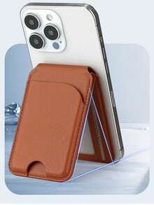 磁吸多功能手机支架卡包，超薄真皮PU材质，强力磁扣，兼容 17/15/14/13/12，可调节支架，3个卡槽，日常使用完美之选，时尚钱包式设计，经久耐用，兼容安卓及大多数智能手机，送给母亲、家人、朋友、孩子、生日、节日的理想礼物。手机壳配件，手机粘垫 - 多色 - 查看 6