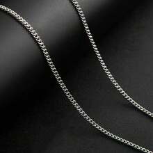 1pc S925 Sterling Silver Basic Minimalist Long Chain Necklace For Men, Casual Collarbones Chain, Eid Gift - Silver - View 18