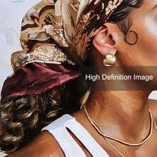 1幅带框/不带框波西米亚抽象墙面艺术海报，极简主义非洲女性时尚画作，适用于宿舍、公寓、客厅、卧室、现代家居装饰 - 棕色 - 查看 6