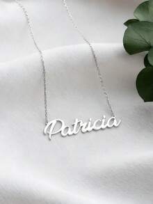 1 pièce Bijou en acier inoxydable personnalisé minimaliste avec nom personnalisé, convient pour le port quotidien et les célébrations. Collier avec nom personnalisé, bijou pour femme. Cadeau personnalisé, cadeau pour demoiselle d'honneur, cadeau pour elle, bijou fait main. Idéal pour la Saint-Valentin, la Fête des Mères, l'Aïd, la rentrée scolaire, cadeau personnalisé - Multicolore - Voir 12