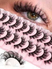 10 Pairs Of DD Russian Curl Holiday Eyelashes, High Curl, Thick And Bold Full Eyelash Extension - Spiky Manga Lashes - View 7