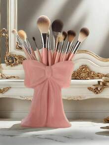 1个可爱蝴蝶结造型笔筒 - 桌面化妆刷和办公用品收纳架，优雅的化妆刷收纳，适合女孩、学生和女性，创意装饰设计，也适合度假、海滩、浴室、卧室等场所，大容量 - 彩色 - 查看 23