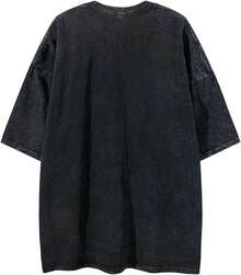Laixton Men's Pattern T-Shirt Unisex Cotton Oversized T-Shirt Short Sleeve Retro Streetwear Casual T-Shirt Top Comfortable Washed Cotton T-Shirt - 街頭黑 - 查看 4