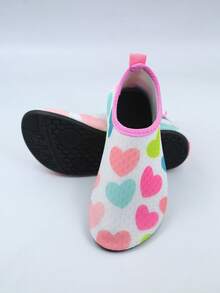 1 Pair Boys Black Dinosaur Rubber Anti-Slip Water Shoes For Beach, Soft Bottom Breathable Barefoot Shoes And Baby Walking Shoes - Pink - View 5