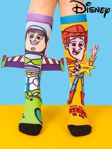 Cute 3D Disney Children's Toy Story Knee-High Socks, A Fashionable Children's High Sock Party, High-Quality Gifts, School Is Back In Session, Fun And Fashionable Disney Little Fans Disney Cartoon 3D Calf Socks - Multicolor - View 1