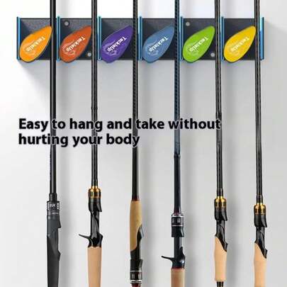 Wall Mounted Fishing Rod Rack Fishing Pole Holders For Garage Storage Angling Equipment Organization Accessories For Husband Dad