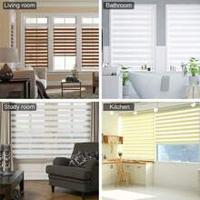 Mercury Textil Double Layer Day And Night Roller Blind, Window Roller Shade Combining Plain And Blackout Fabric, Childproof System. Available In White/Black/Grey/Yellow/Brown ✅Free 24/48h Delivery To Mainland Spain✅ Fast Delivery - Brown - View 7