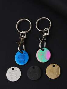 1 szt. Brelok do wózka sklepowego ze stali nierdzewnej – modny metalowy wisiorek, odpowiedni do torebek i kluczy, idealny prezent, odpowiedni dla studentek, akcesoriów samochodowych, uroczy gotycki styl Y2K - Wielokolorowe - Zobacz 5