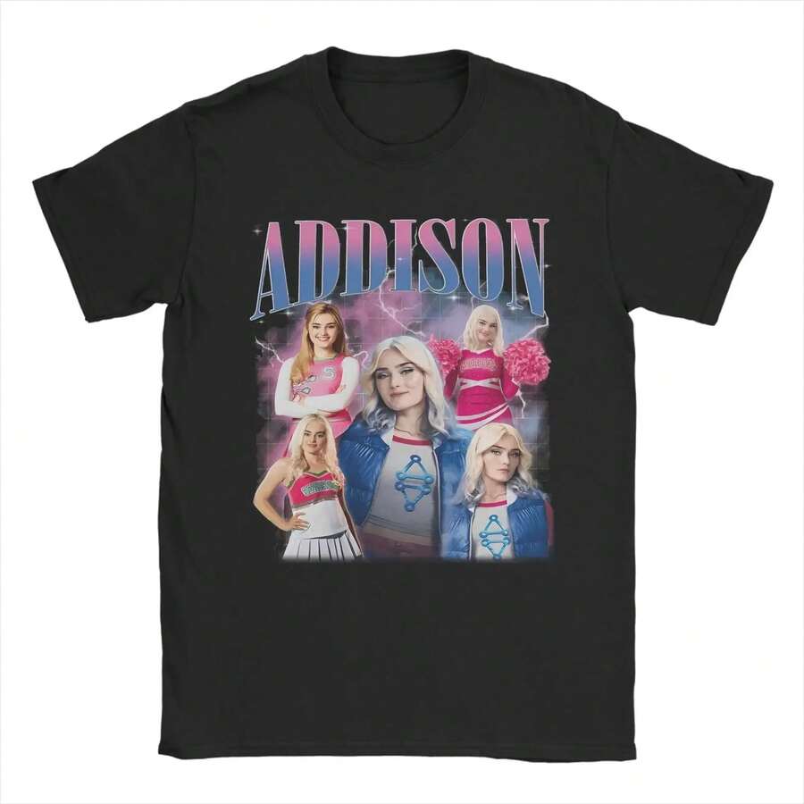 2025 Moda Zombies 4: Amanecer de los Vampiros Camiseta para Hombres y Mujeres Camiseta de Algodón de Manga Corta - Negro - Ver 1