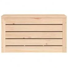 vidaXL Caja de almacenamiento madera maciza de pin 59,5x36,5x33 cm - Marrón - Ver 6