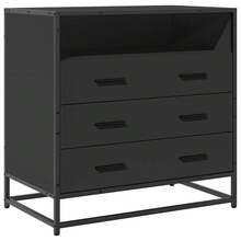 Cassettiera vidaXL nera 70x41x70 cm realizzata in ingegneria - nero - Visualizzare 2
