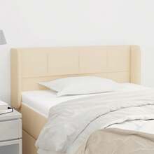 vidaXL Tête de lit con crema oreilles 103x16x78/88 cm velina - Beige - Visualizzare 1