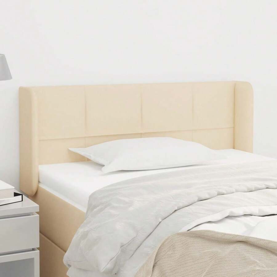 vidaXL Tête de lit con crema oreilles 103x16x78/88 cm velina - Beige - Visualizzare 1