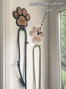 Personalized Leash Hook, Wooden Dog Leash Wall Hook, Cartoon Decorative Hook, Personalized Dog Collar Hook, Suitable For Collars And Leashes, Fashionable, Cute, Colorful, Unique And Adorable, Custom Home Decor