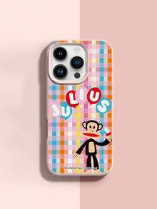 Paul Frank 授权硅胶手机壳，全包防震摄像头保护，猴子气球图案，全新设计，兼容 13/14/15/16/17 Pro Max - 彩色 - 查看 2