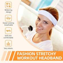 8PCS Summer-Exclusive Non Slip Sports Elastic Soft Running Fashion Headbands Absorb Sweat For Women & Men Working Out, Travel Workout Hair Band Running Hair Accessories Yoga Head Scarf Sport Sweatband - Multicolor - View 2