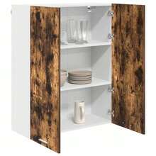 vidaXL Armadio sospeso Chêne fumé 80 x 31 x 100 cm Bois d'ingénierie - Castano - Visualizzare 3