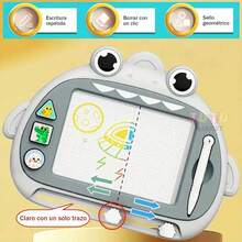 1 Pieza Pizarra MagnéTica De Dibujo Para NiñOs Con Sellos, Pizarra De Escritura Para Garabatear Para NiñOs, Juguete Educativo, Regalo Ideal Para CumpleañOs, Navidad Y Halloween Para NiñOs Y NiñAs, Juguetes De Arte Y Dibujo Para NiñOs, Juguetes Educativos Deportivos, Tableros De Pintura Y Garabatos Para NiñOs, Juguetes Educativos Y De Aprendizaje Para NiñOs Y NiñAs, Sellos MagnéTicos, Suministros Para Tableros De Escritura, Dibujo Para NiñOs, Regalos De CumpleañOs, Halloween, Navidad, Tablero De Dibujo, Tablero MagnéTico, Tableta De Escritura Reutilizable, Tablero De Pintura Y Escritura Para El Aprendizaje Temprano Para NiñOs Y NiñAs De 1 A 6 AñOs, Amigable Para Viajar, Regalo De CumpleañOs (Azul, Rosa, Gris) - Gris - Ver 4