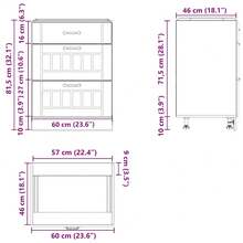 vidaXL Meuble bas de cuisine << Lucca » en bois d'ingénierie noir - Noir - Voir 11