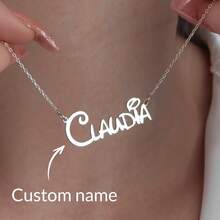 1 Piece Of Personalized First Letter Necklace For Women - Elegant Cursive Engraving Custom Name Jewelry, Exquisite Gold Tone Chain, Simple Daily Wear, Perfect Gift For Mother's Day, Custom Necklace, Elegant Accessories - Multicolor 3 - View 10