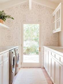 1卷波西米亚水彩佩斯利花卉图案可移除自粘壁纸，雅各宾风格图案，海军蓝底蓝白花卉，儿童房自粘壁纸，11.8/15.7/17.7英寸 x 6.5/9.8/16.4英尺，翻新自粘墙板，壁纸装饰，春季家居焕新元素，Rama装饰贴纸，生日和毕业礼物，节日家居装饰，开斋节，情人节背景装饰 - 彩色 - 查看 8