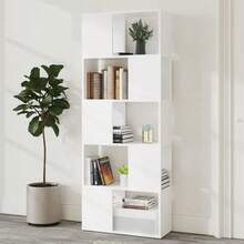 vidaXL Bibliothèque Séparateur de pièce Blanc 60x24x155 cm - Blanc - Voir 3