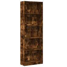 vidaXL Biblioteca chêne fumé 60x24x176 cm engenharia madeira - Castanho - Ver 2