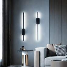 Set Of Two Battery-Powered Wall Lights, Adjustable Brightness With Remote, Rechargeable LED Wireless Fixtures For Bedroom, Living Room, Or Hallway, Black (2-Pack) - 彩色 - 查看 5