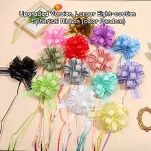 10 piezas/paquete Lazo de organza con diseño de copos de nieve, cinta, envoltura de regalo floral, volante hecho a mano, fiesta navideña, boda, coche de boda (entrega de estilo aleatorio) - Blanco - Ver 9