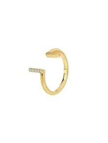 Charm-In 女士镀金立方氧化锆仿珍珠戒指（仿珍珠装饰开口戒指/几何开口戒指/宽边光滑开口戒指可选） - 时尚饰品，适合日常佩戴、约会、通勤，是送给女性的绝佳礼物