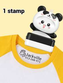 LICVIC 1个定制卡通签名硅胶印章，返校用品，卡通姓名印章，个性化，100张贴纸+1个印章，DIY定制卡通钢笔姓名印章，签名印章，多功能，装饰性强，可重复使用，现代，色彩丰富，可爱，复古，卡通，卡哇伊，定制，个性化，独特，适用于员工、客户、学生、商务/工作/办公室、学校、旅行收纳 - 風格A - 查看 20