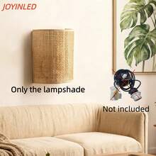 JOYINLED 软木壁灯灯罩 20x25 厘米 日式软木壁灯灯罩 手工编织壁灯灯罩 适用于床头照明、客厅照明和卧室沙发旁照明（仅含灯罩）