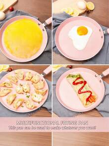 Sartén Antiadherente de Aluminio con Revestimiento de Piedra Médica (18/22/26cm) - Ideal para Hacer Tortitas, Huevos y Bistec, Sartén Portátil para Uso en Hogar y Restaurante | Perfecta para Desayunos Navideños en Familia, Cenas de Nochebuena y Reuniones Festivas de Fin de Año, Color Rosa Atractivo que Decora tu Cocina, Resistente al Calor y Fácil de Limpiar, Opciones de Tamaño Versátiles para Adaptarse a Todas las Necesidades de Cocina, Regalo Práctico y Bonito para Amantes de la Cocina en la Temporada Navideña y Año Nuevo - Rosa - Ver 10