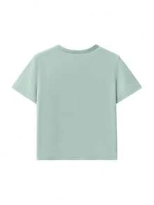 Áo thun ngắn tay cho bé trai, in chữ khẩu hiệu và hình cỏ bốn lá, thích hợp mặc mùa hè. - Màu xanh Bạc hà - Xem 3