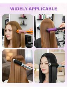 2pcs/Set Hair Straightener, High Temperature Styling Flat Iron With Self-Adhesive Straightening Attachment, Hair Styling Tool, Carbon Fiber Plastic Straightening Comb, Salon And Home Use Hair Straightener, Heat Resistant Carbon Fiber Hair Straightener - Multicolor - View 3