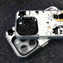 おしゃれなスマホケース  11/12/13/14/15/15pro/15 Plus/15 Promax/7plus/8plus/11pro/12pro/13pro/14pro/11promax/12promax/13promax/14promax/14plus/5 - 半透明の黒 - チェックする 5