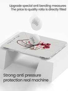 可爱卡通彩色花卉字母爱心双面亚克力透明水晶后盖，防震耐用，适用于iPad 7、8和10代（10.2英寸）。内置笔槽，支持睡眠/唤醒功能和多种折叠支架模式。是万圣节和新年礼物的理想之选。 - 彩色 - 查看 5