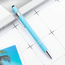 Customized Text/Logo Metal Push Button Pen, Aluminum Barrel Pen, Stylus Ballpoint Pen, Handwriting Touch Screen Pen, Thoughtful Gift For Family, Friends, Teachers, Parents, Colleagues, Great For Back To School, Graduation Season - Multicolor - View 16