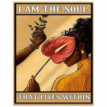 African American Queen Poster, Afro Queen I Am The Soul That Lives Within Poster, Black WomanS Portrait Poster, Black Queen Poster - Nhiều màu - Xem 1