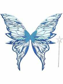 1pc New Holiday Party Halloween Makeup Prop Adult Costume Butterfly Wings, Fairy Wings, Carnival - Multicolor - View 2