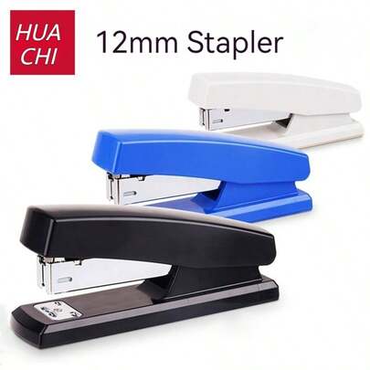 1 Set Stapler, Student Stapling Binding Labor-Saving, No.12 Office Stapler, Can Bind Up To 20 Pages, Suitable For Students, Office Workers, Office Personnel, Teachers, Accountants, Administrators, Daily Office, Learning Organization, Document Binding, Classroom Assignments, Meeting Materials, Contracts And Bills, Labor-Saving Design, No.12 Staple Compatible, Can Bind Up To 20 Pages, Portable And Durable, Easy To Operate, Firm Binding, Non-Slip Base, Back To School Season, Christmas
