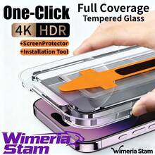 Protezione schermo in vetro temperato 4K Ultra HD [WIMERIA STAM] con applicatore touch, copertura completa, protezione bordi, anti-impronte, antiurto, include strumenti, compatibile con iPhone 17 Pro Max/17 Air/16 Pro Max/16e/15/14 Plus/13/12/11. Accessori essenziali per la protezione dello schermo, adatti per uso quotidiano, in ufficio e a casa. Protezione dello schermo del telefono, resistente all'acqua, agli urti e ai graffi. - Trasparente - Visualizzare 19